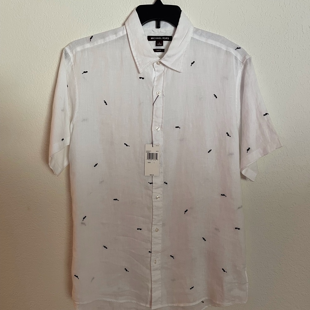 MICHAEL KORS MENS LINEN SHIRT LARGE
